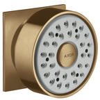 Gold AXOR shower head on a white background