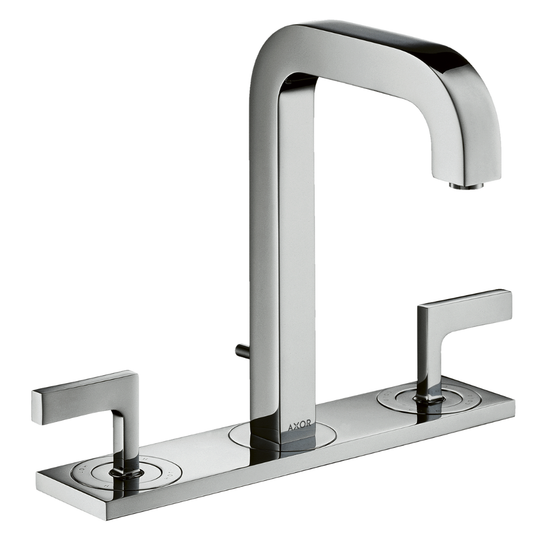AXOR Citterio 3-hole basin mixer 170 with spout 140 mm, lever handles, plate and pop-up waste
