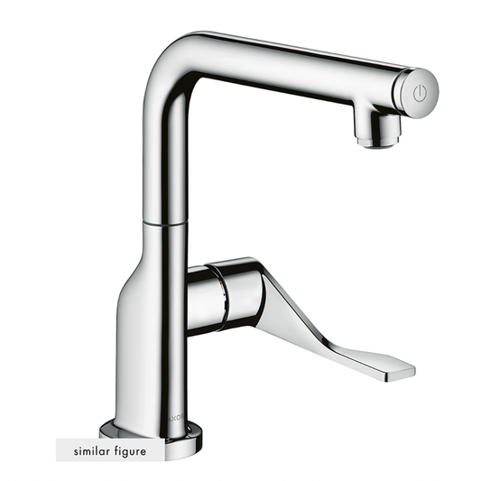 Chrome kitchen faucet on a white background
