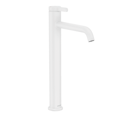 White faucet on a white background