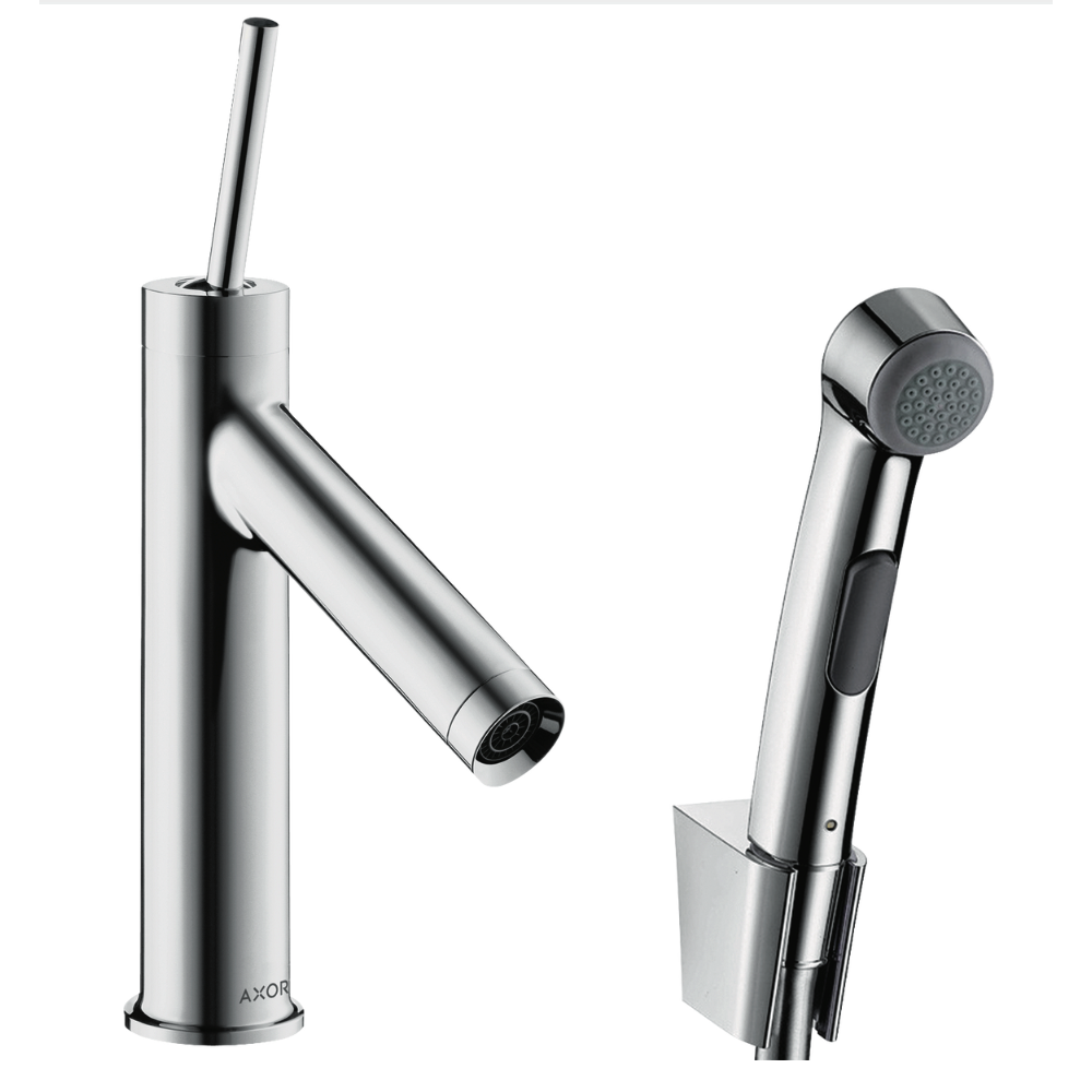 AXOR Starck Single lever basin mixer 90 with bidet 1jet shower spray and shower hose 1.6 m