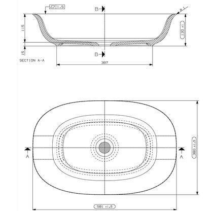 Ashton & Bentley Isabela Bathroom Basin | Biome Collection dimensions