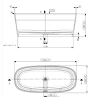 Ashton & Bentley Marchena 1499mm Free Standing Bath dimensions 