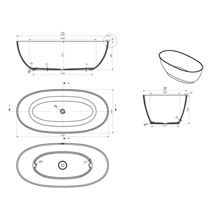 Ashton & Bentley Oceanus 1700mm Free Standing Bath 