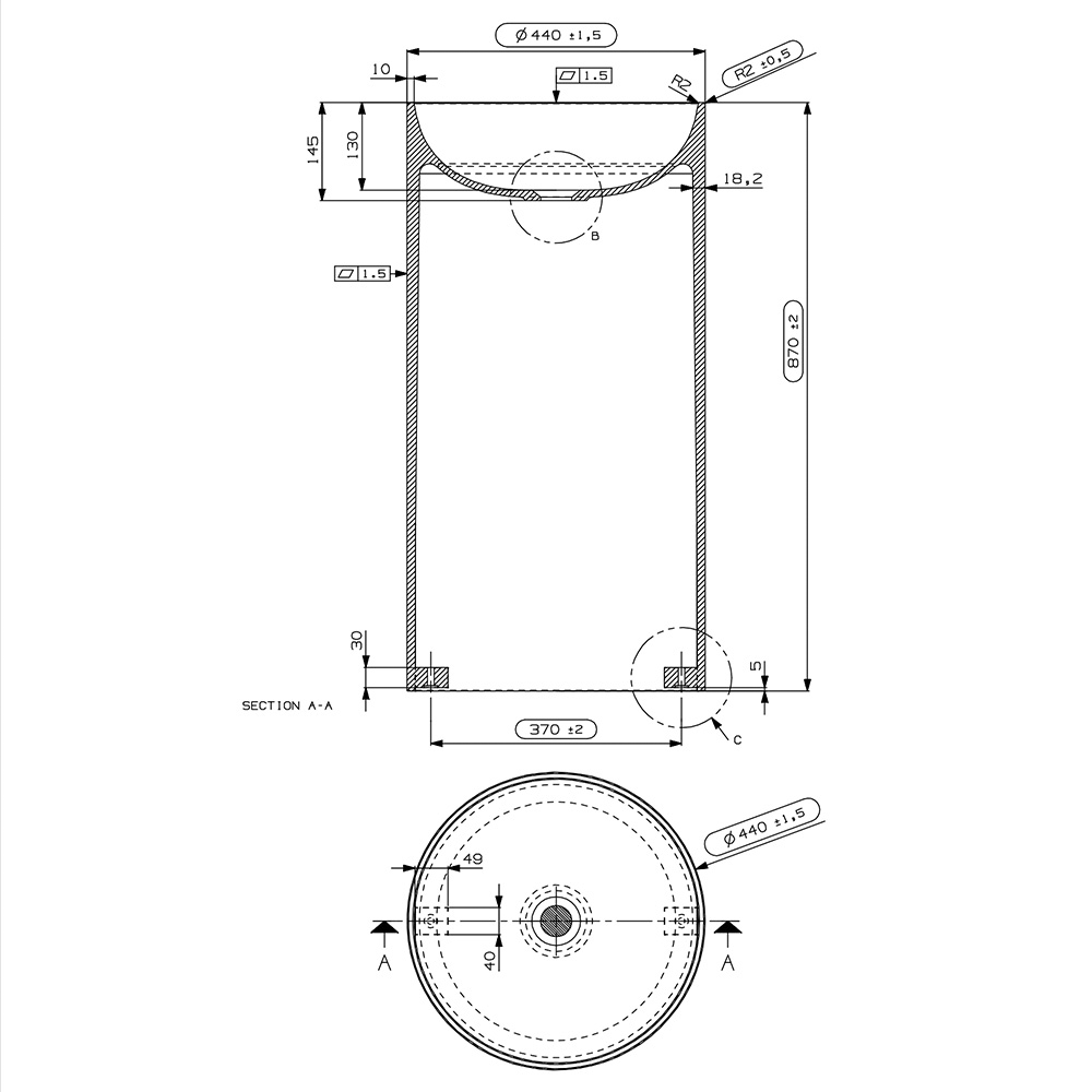 Ashton & Bentley Santa Fe Basin | Biome Collection dimisions