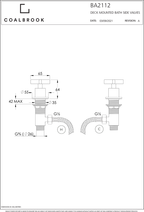 Coalbook Bank Deck Mounted  ON/OFF Values BA2112 drawing