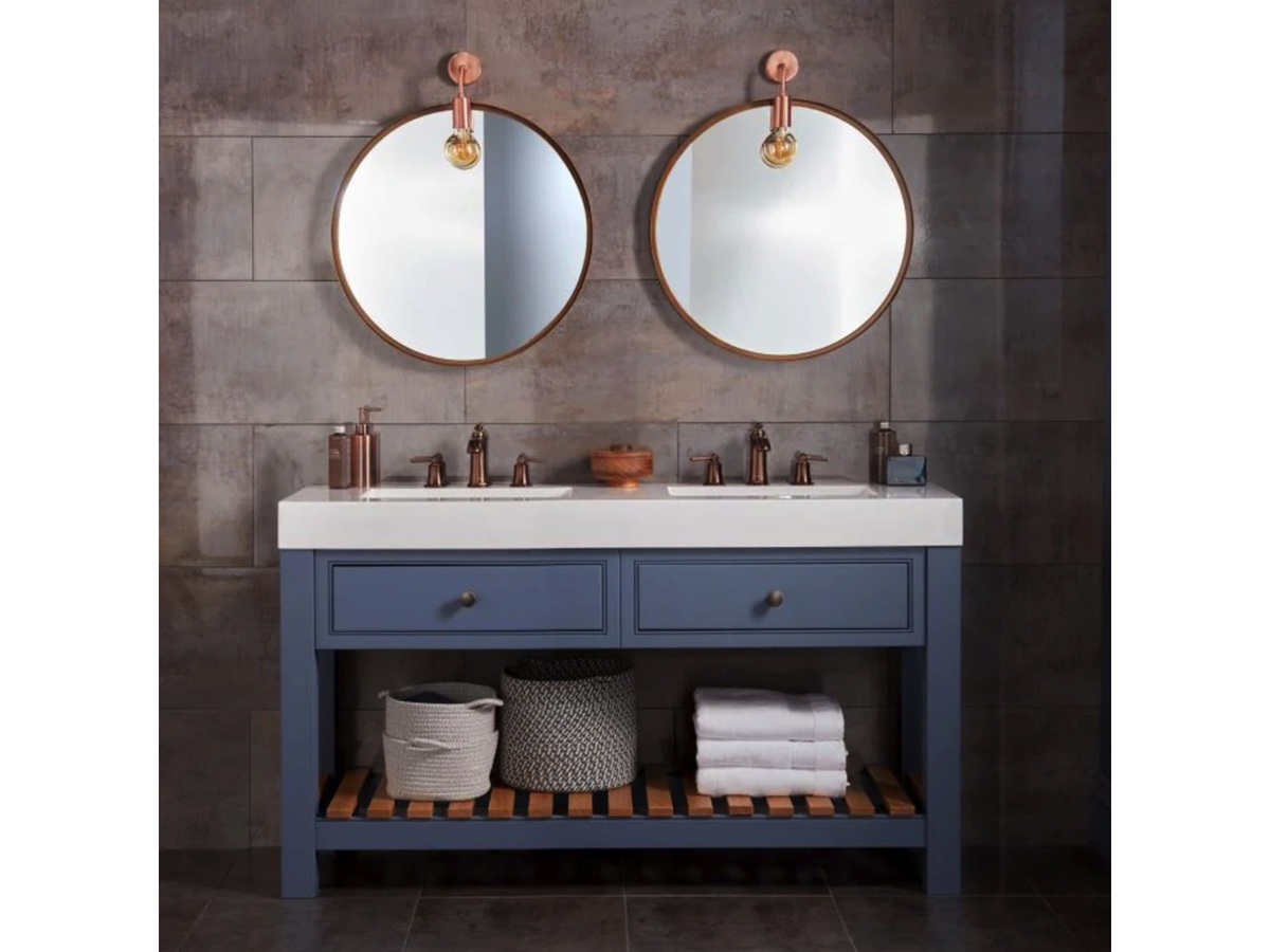 Burbidge Langton 1460mm double washstand with cast mineral basin