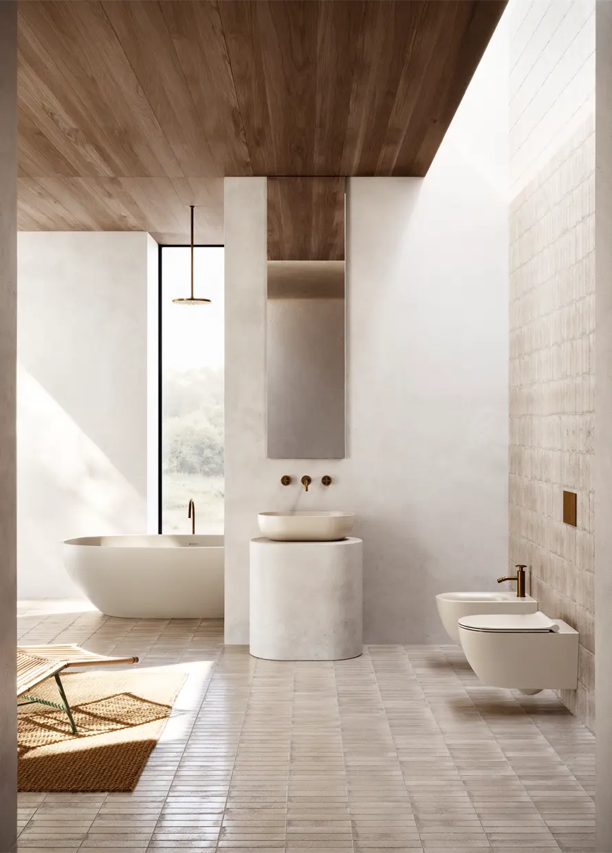 Catalano Sfera 60 x 37 Countertop Basin in satin sabbia, Catalano photography