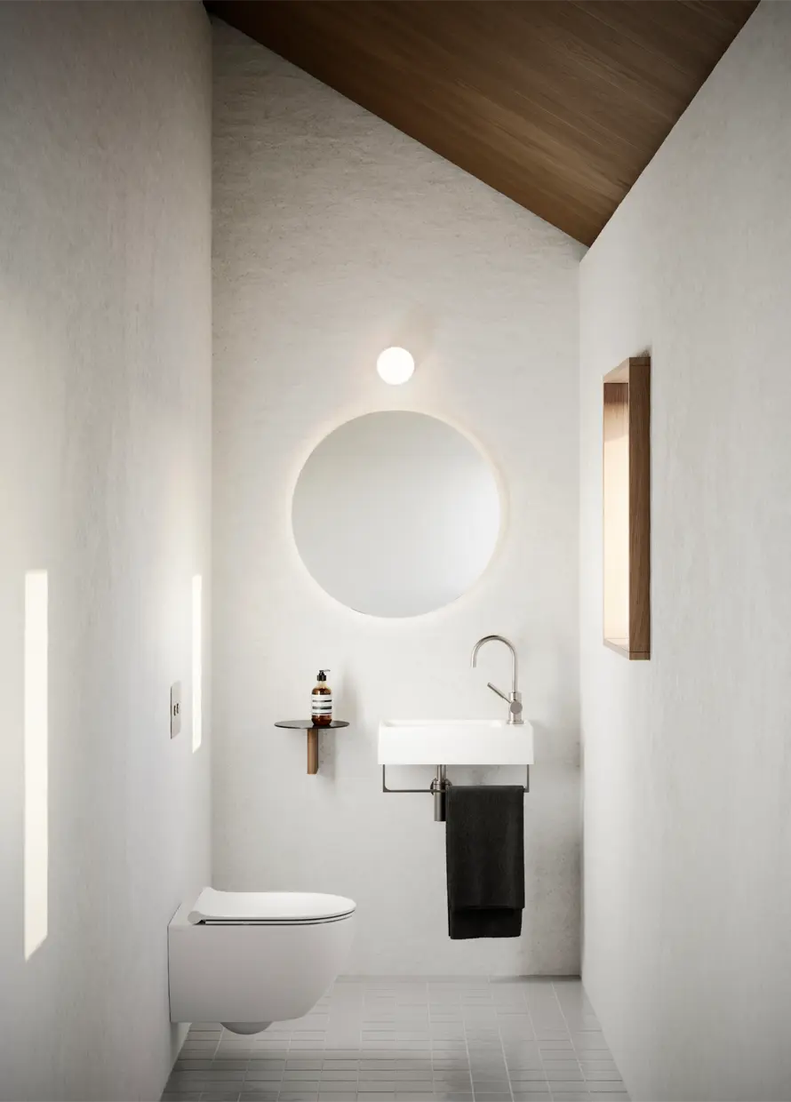 Catalano Sfera 50 Wall-Hung Rimless Toilet Up-Fix in satin white, Catalano photography