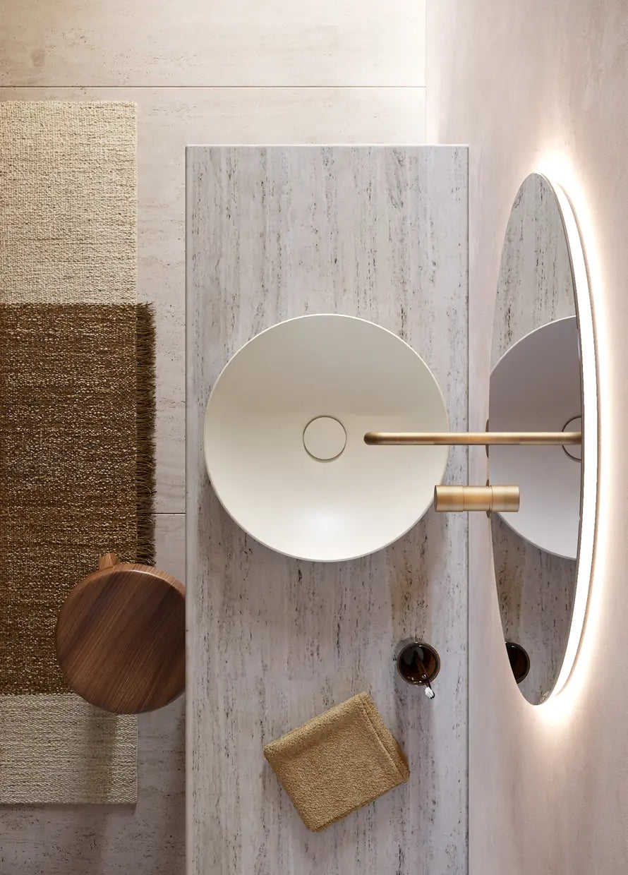 Catalano Sfera Ø45 Round Built-In or Undercounter Basin in satin lino, Catalano photography