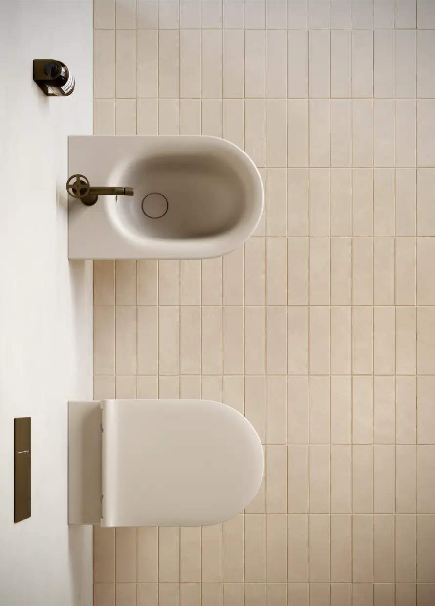 Catalano Sfera 55 Wall-Hung Bidet in satin sabbia, Catalano photography