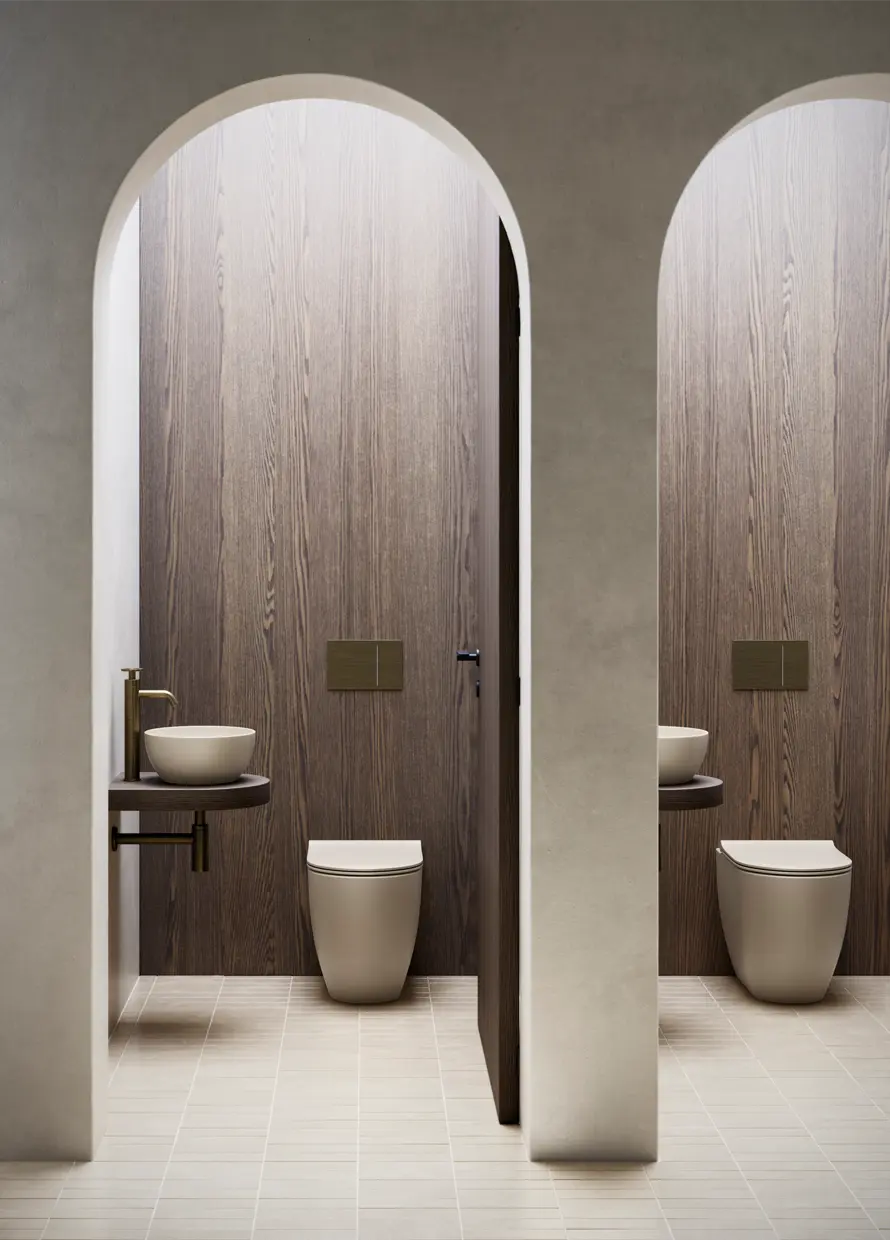 Catalano Sfera Ø32 Round Countertop Basin in satin sabbia, Catalano photography