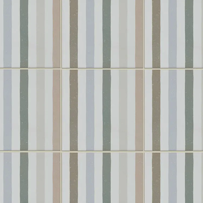 Pattern of vertical stripes in various shades of gray and beige on a white background