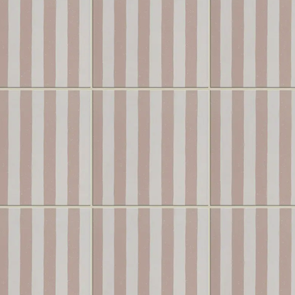 Striped pattern with alternating brown and white vertical stripes on a tiled background