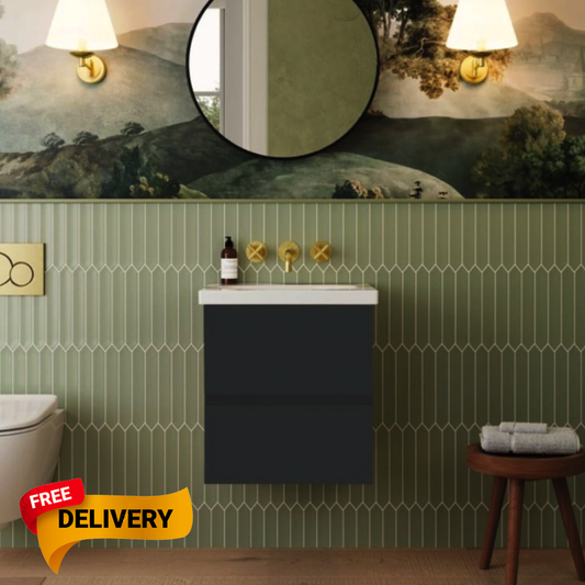 Catalano Alvea Wall-Hung Vanity Unit & Basin Matt Graphite Various Sizes Available