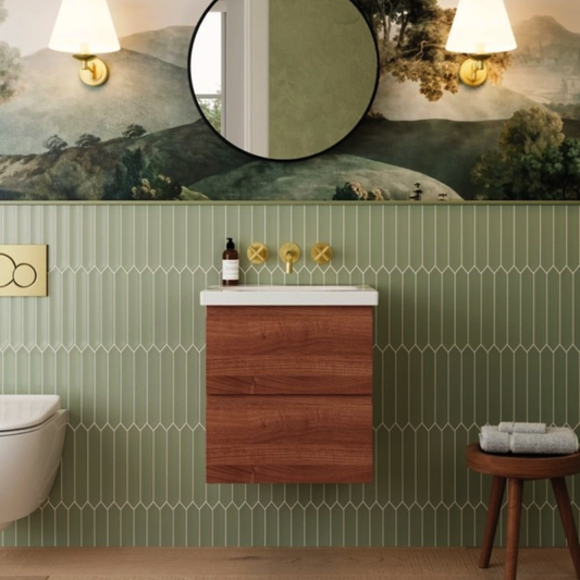  Catalano Alvea Wall-Hung Vanity Unit & Basin Walnut 500