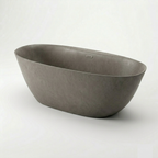 Garda freestanding solid surface bath in Cemento