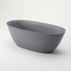 Garda freestanding solid surface bath in Cenere ash