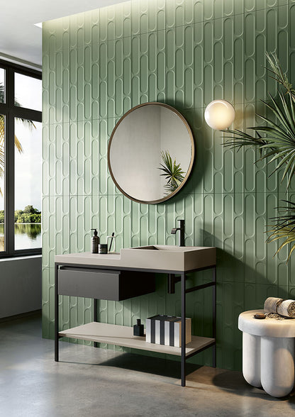 Fioranese Fio. Biscuit Salvia 30.2x60.4 bathroom lifestyle