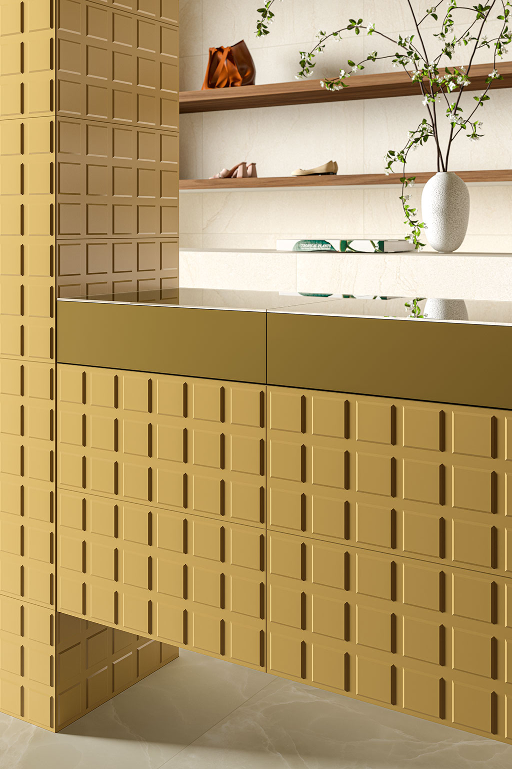 Fioranese Fio. Block Honey 30.2x60.4 wall lifestyle
