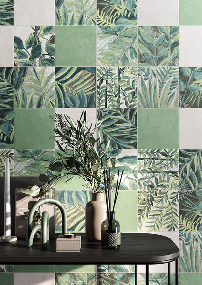 Fioranese Fio. Clorofilla Primavera with Selva, Nembo and Rugiada wall lifestyle