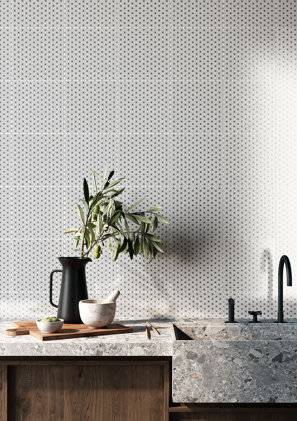 Fioranese Kintsugi Japan White 20x20 wall lifestyle
