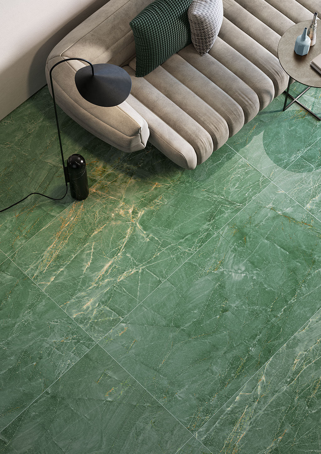 Fioranese Marmorea Intensa Emerald Dream 74x148 floor lifestyle
