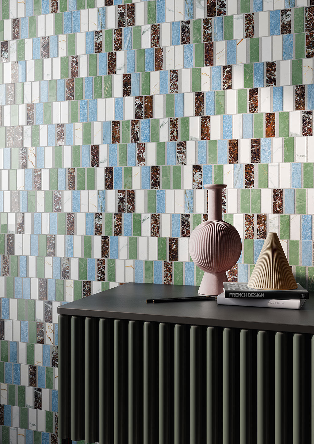Fioranese Marmorea Intensa Mosaico Mix polished wall lifestyle
