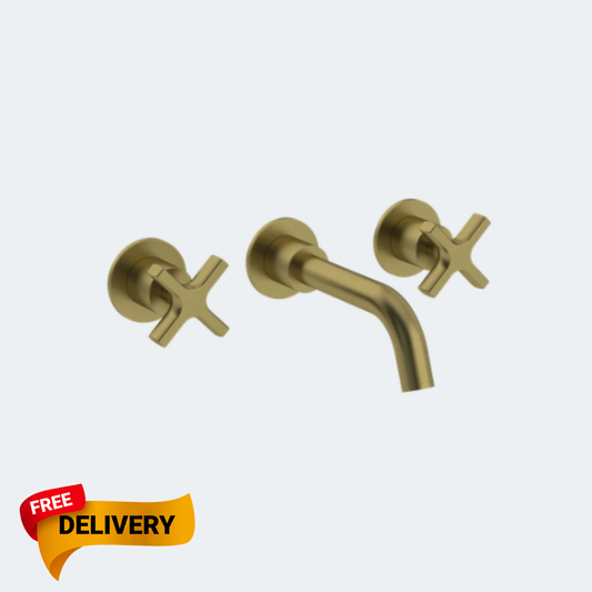 Coalbook Bank 3th Wall Mounted Basin Mixer (165mm Spout) with Boss including Rough BA1018 ( 4 Colours Available )