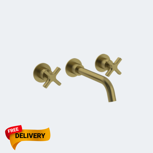 Coalbook Bank 3th Wall Mounted Basin Mixer (190mm Spout) with Boss including Rough BA1021 ( 4 Colours Available )
