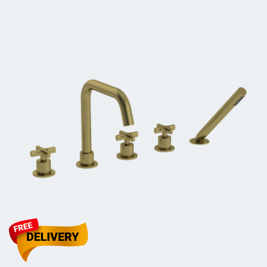 Coalbook Bank 5th Deck Mounted Bath Filler Swivel Spout with Pull Out Handspray BA2000 ( 4 Colours Available )