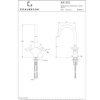 Coalbook Bank Deck Mounted Mono Basin Mixer BA1002 dim