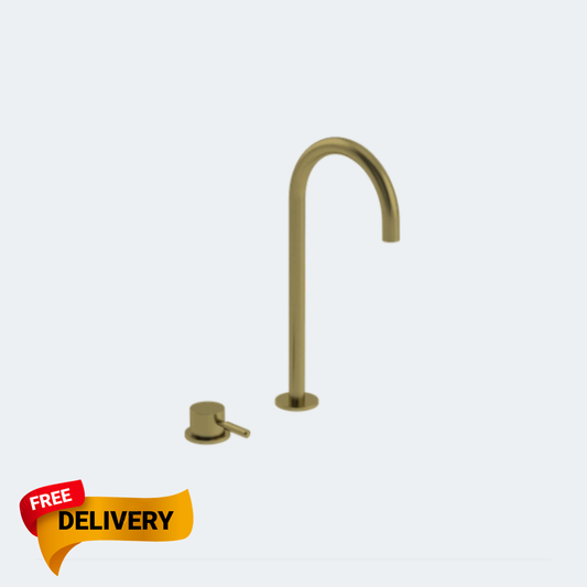 Coalbook Decca 2TH Deck Mounted Basin Mixer Fixed Tall Spout DC1004 ( 4 Colours Available )