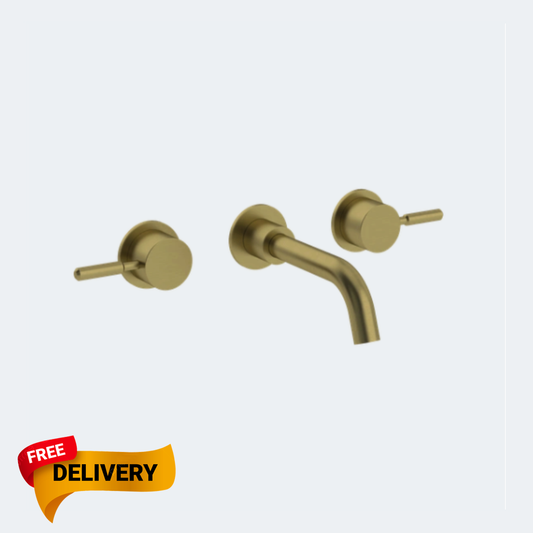Coalbook Domo 3TH Wall Mounted Basin Mixer with Boss  (165mm Spout) DO1018 ( 4 Colours Available )