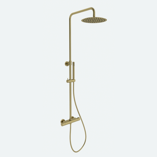 Coalbook Multifunction Shower Bar Mixer System with 250mm Fixed Head & Slide Rail CO3000 ( 4 Colours Available ) brass