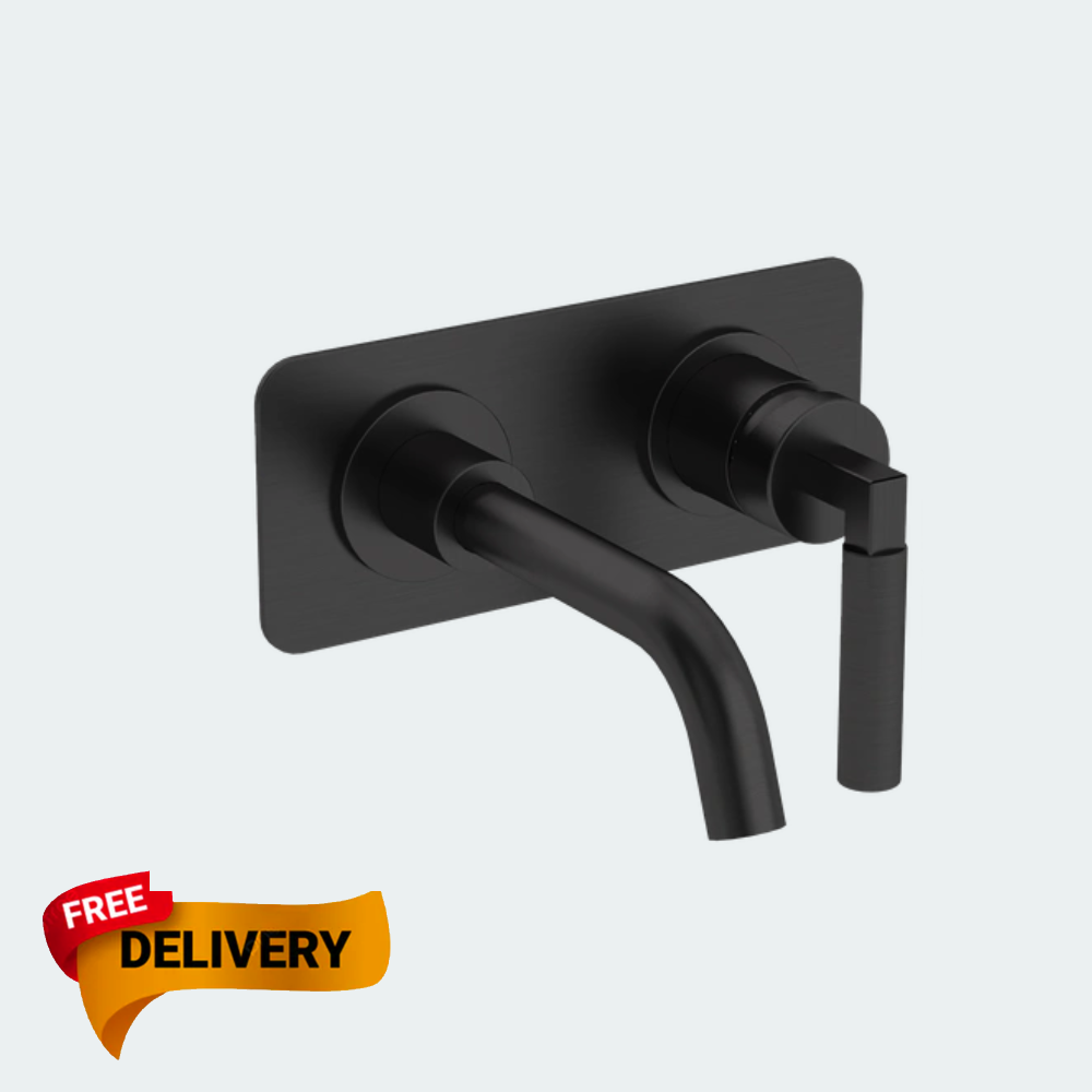 Coalbook Zurich 2TH Wall Mounted Basin Mixer with Plate ZU1009  gunmetal