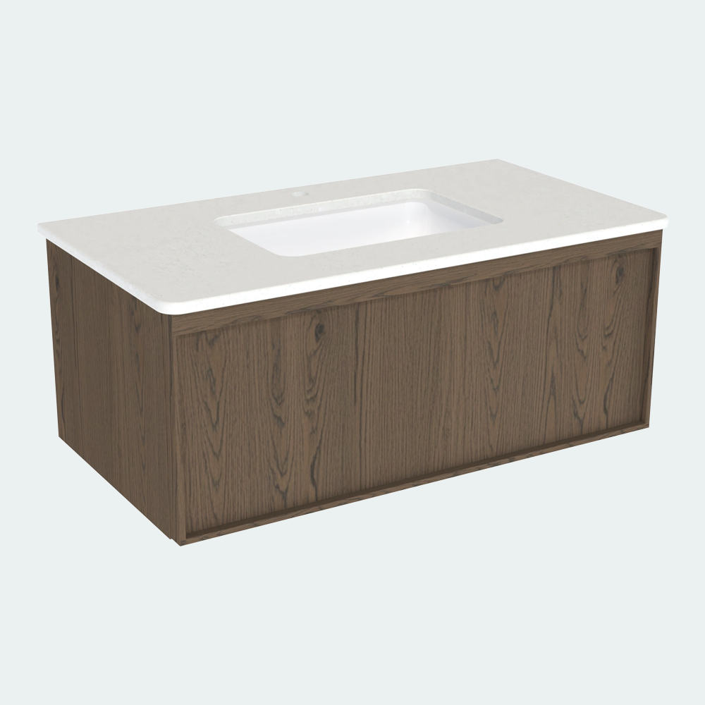 Coalbrook Farnolls 1000mm Extra Deep Vanity Unit FV910E - Smoked Oak beach