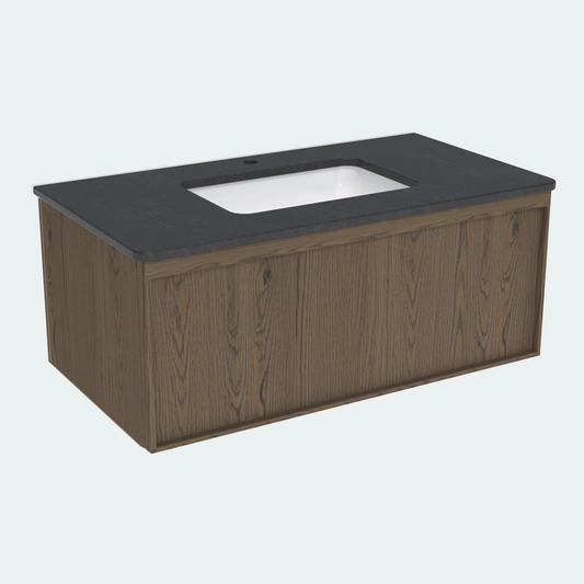Coalbrook Farnolls 1000mm Extra Deep Vanity Unit FV910E - Smoked Oak midnight