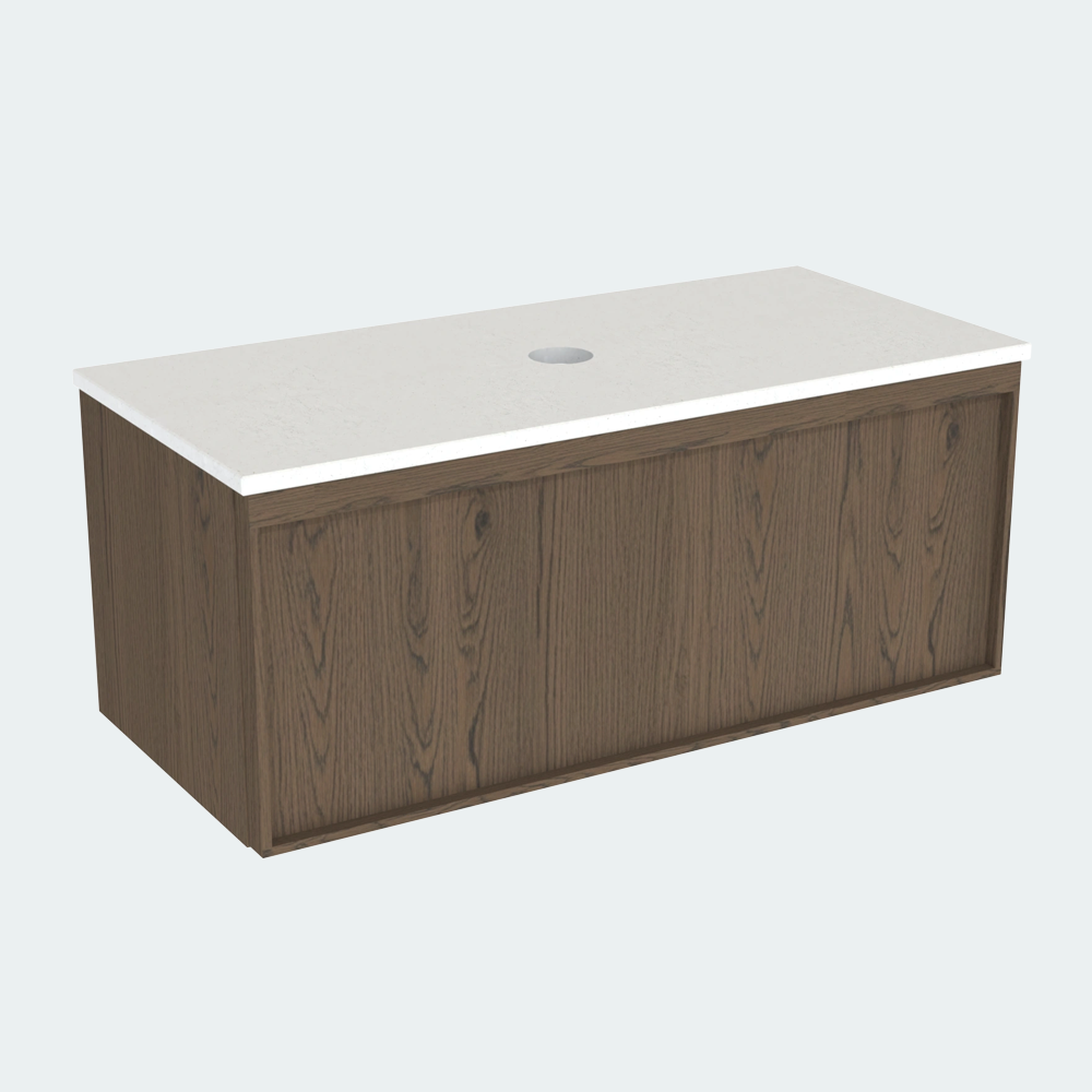 Coalbrook Farnolls 1000mm Vanity Unit Smoked Oak FV9100 beach