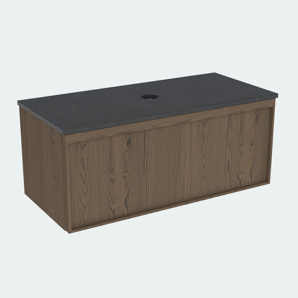 Coalbrook Farnolls 1000mm Vanity Unit Smoked Oak FV9100 midnight