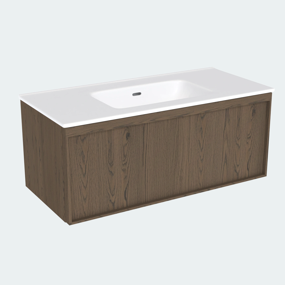 Coalbrook Farnolls 1000mm Vanity Unit Smoked Oak FV9100 port