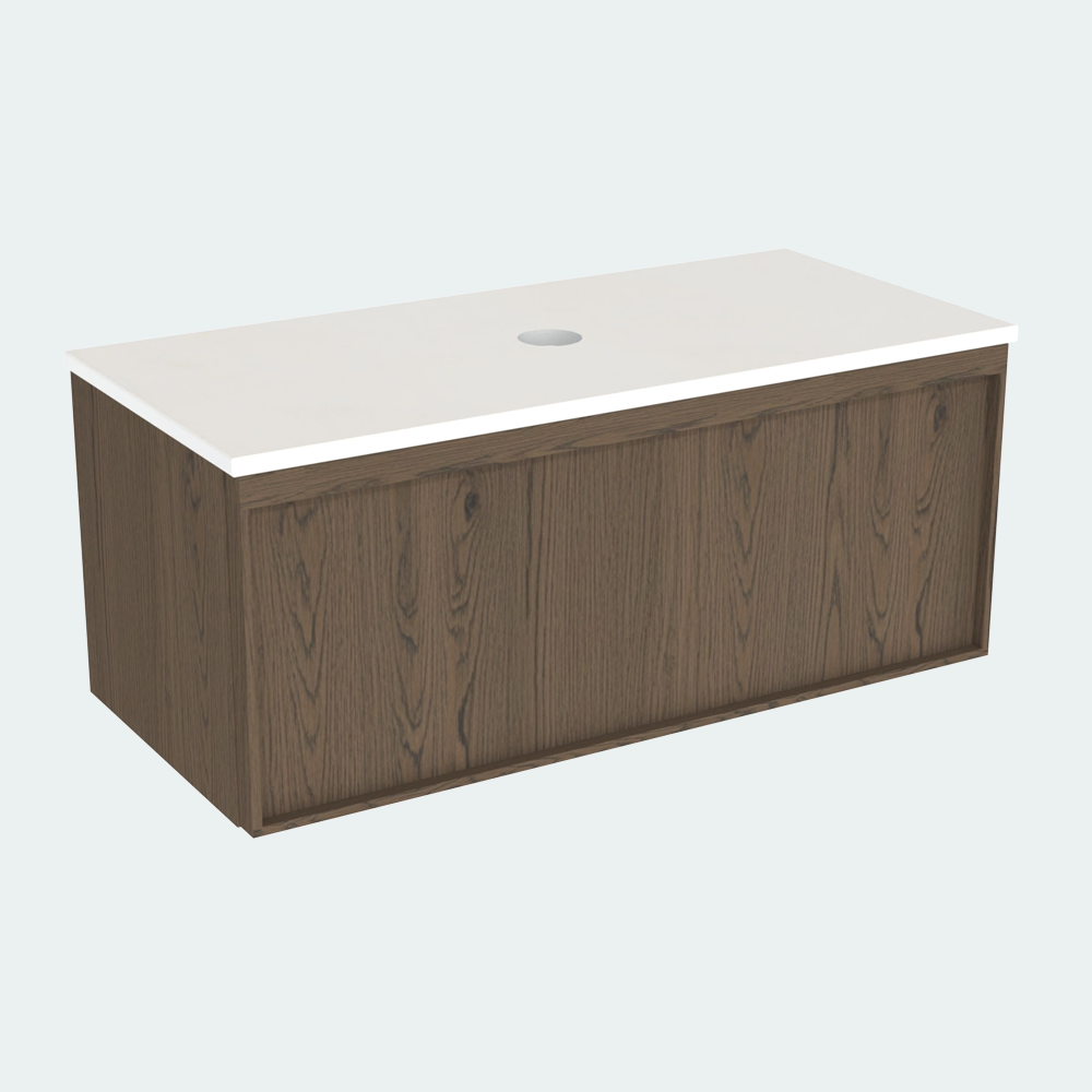 Coalbrook Farnolls 1000mm Vanity Unit Smoked Oak FV9100 whisper