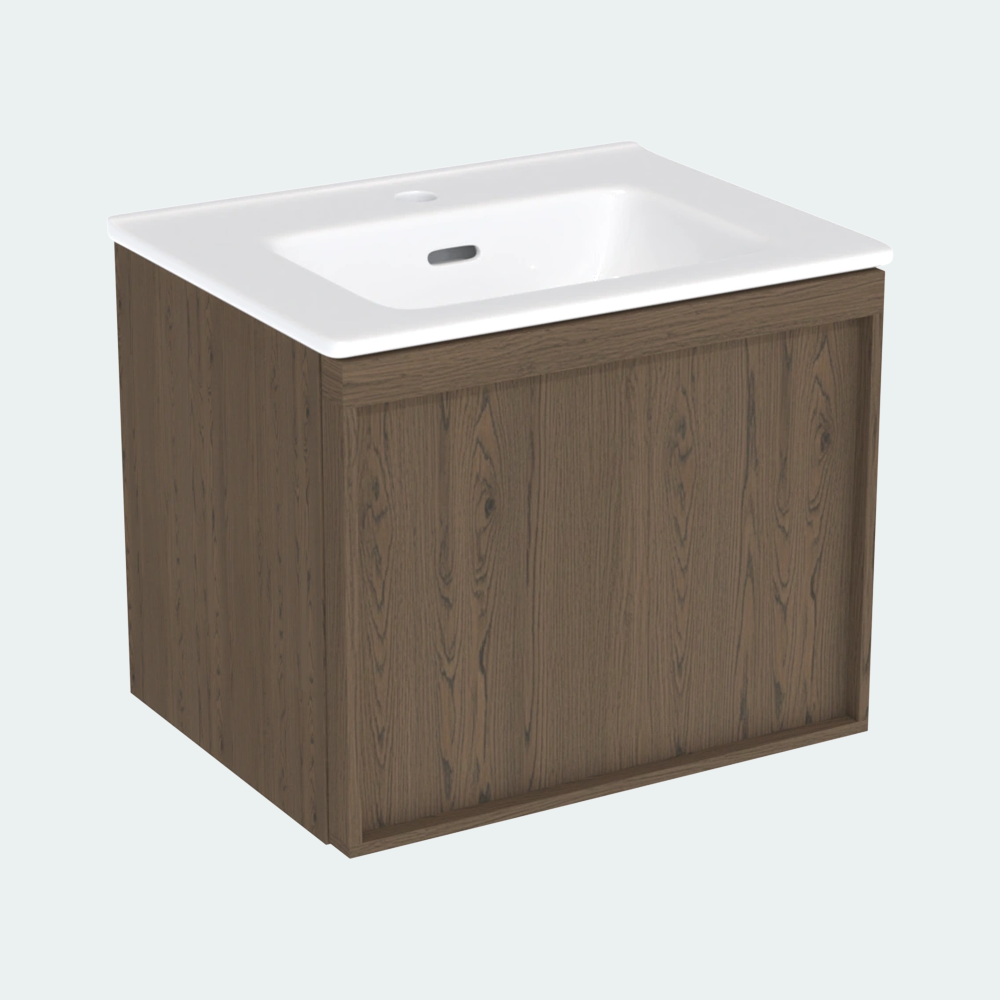 Coalbrook Farnolls 500mm Short Projection Vanity Unit Smoked Oak FV9050 port