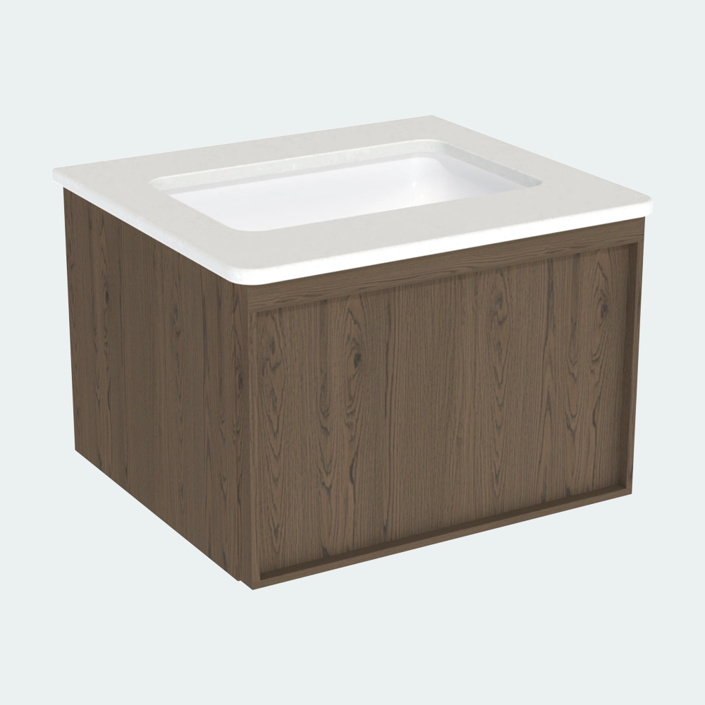 Coalbrook Farnolls 600mm Extra Deep Vanity Unit FV906E - Smoked Oak