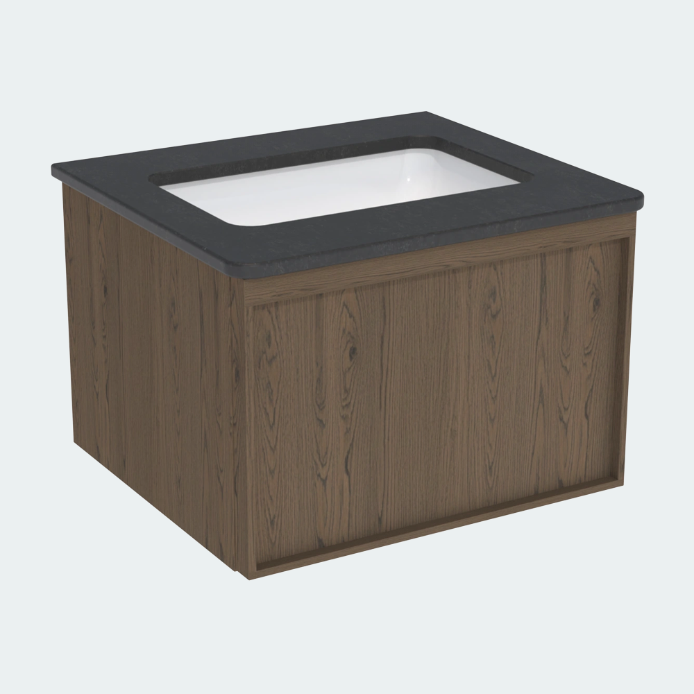 Coalbrook Farnolls 600mm Extra Deep Vanity Unit FV906E - Smoked Oak midnight