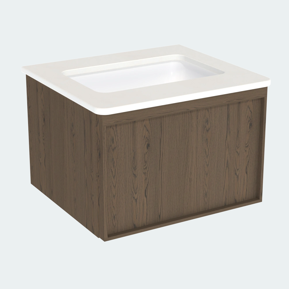 Coalbrook Farnolls 600mm Extra Deep Vanity Unit FV906E - Smoked Oak whisper