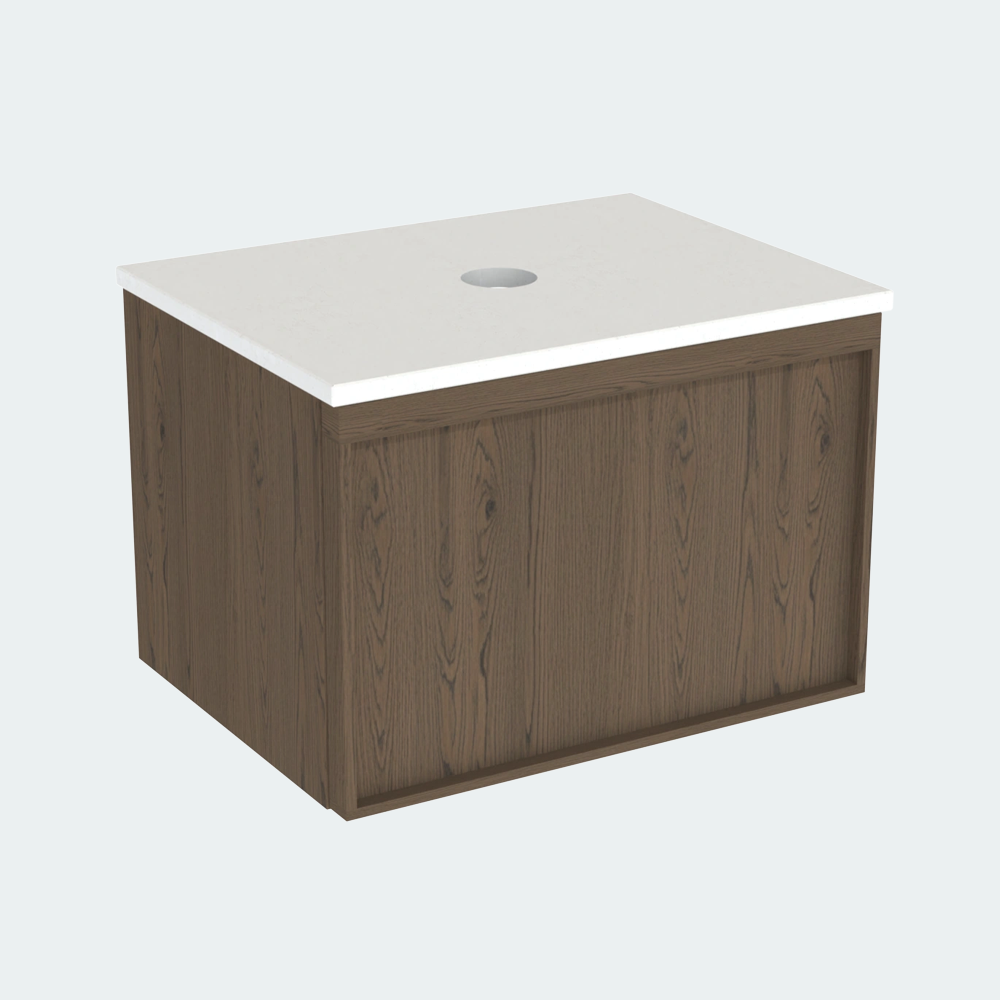 Coalbrook Farnolls 600mm Vanity Unit Smoked Oak FV9060 beach