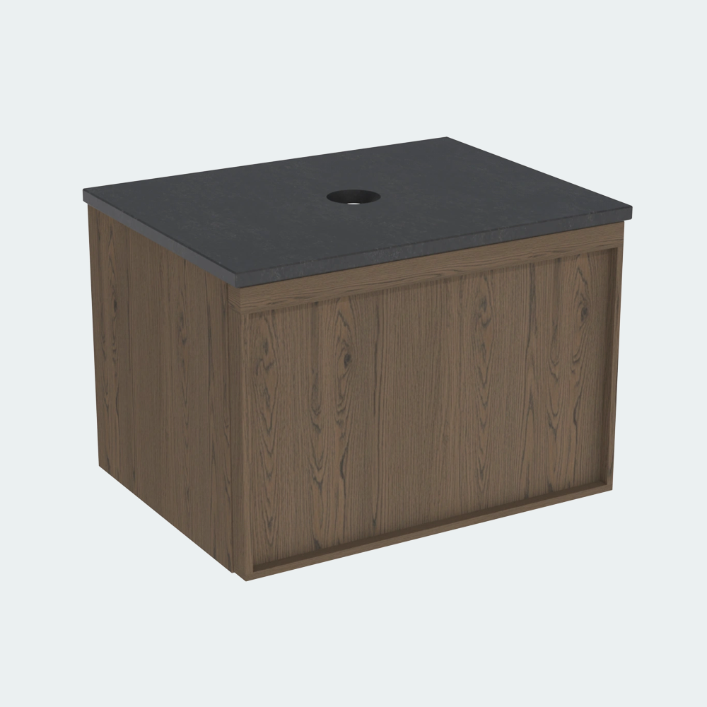 Coalbrook Farnolls 600mm Vanity Unit Smoked Oak FV9060 midnight