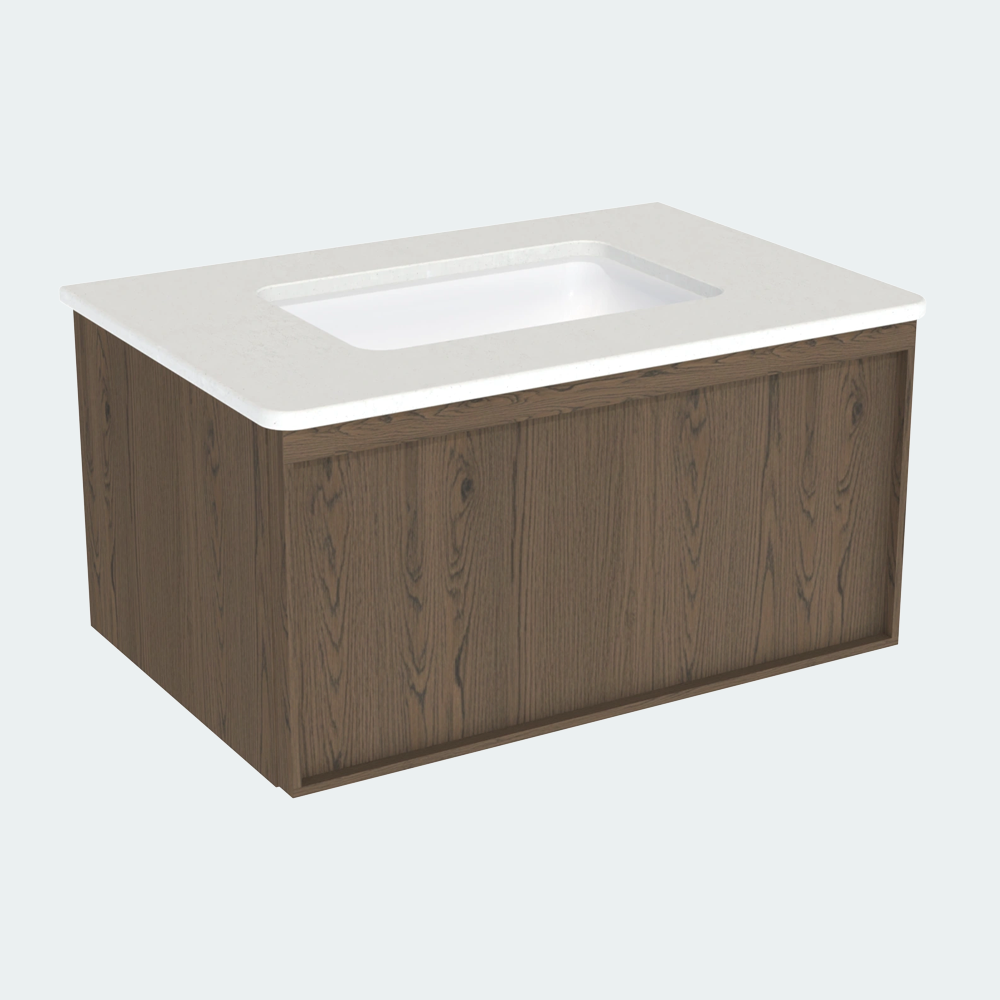 Coalbrook Farnolls 800mm Extra Deep Vanity Unit FV908E - Smoked Oak beach