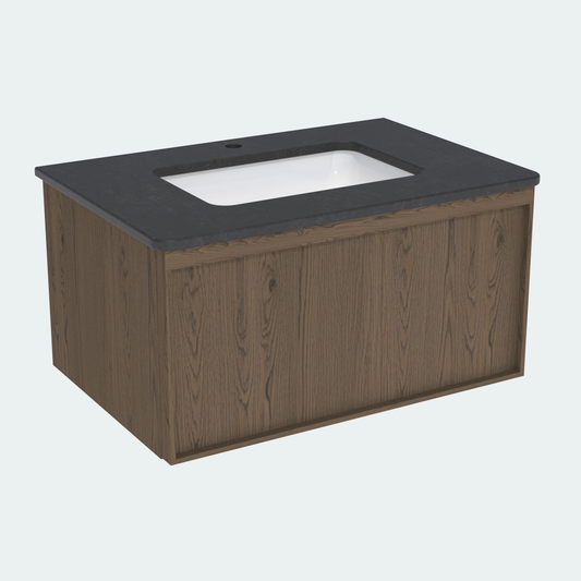 Coalbrook Farnolls 800mm Extra Deep Vanity Unit FV908E - Smoked Oak midnight
